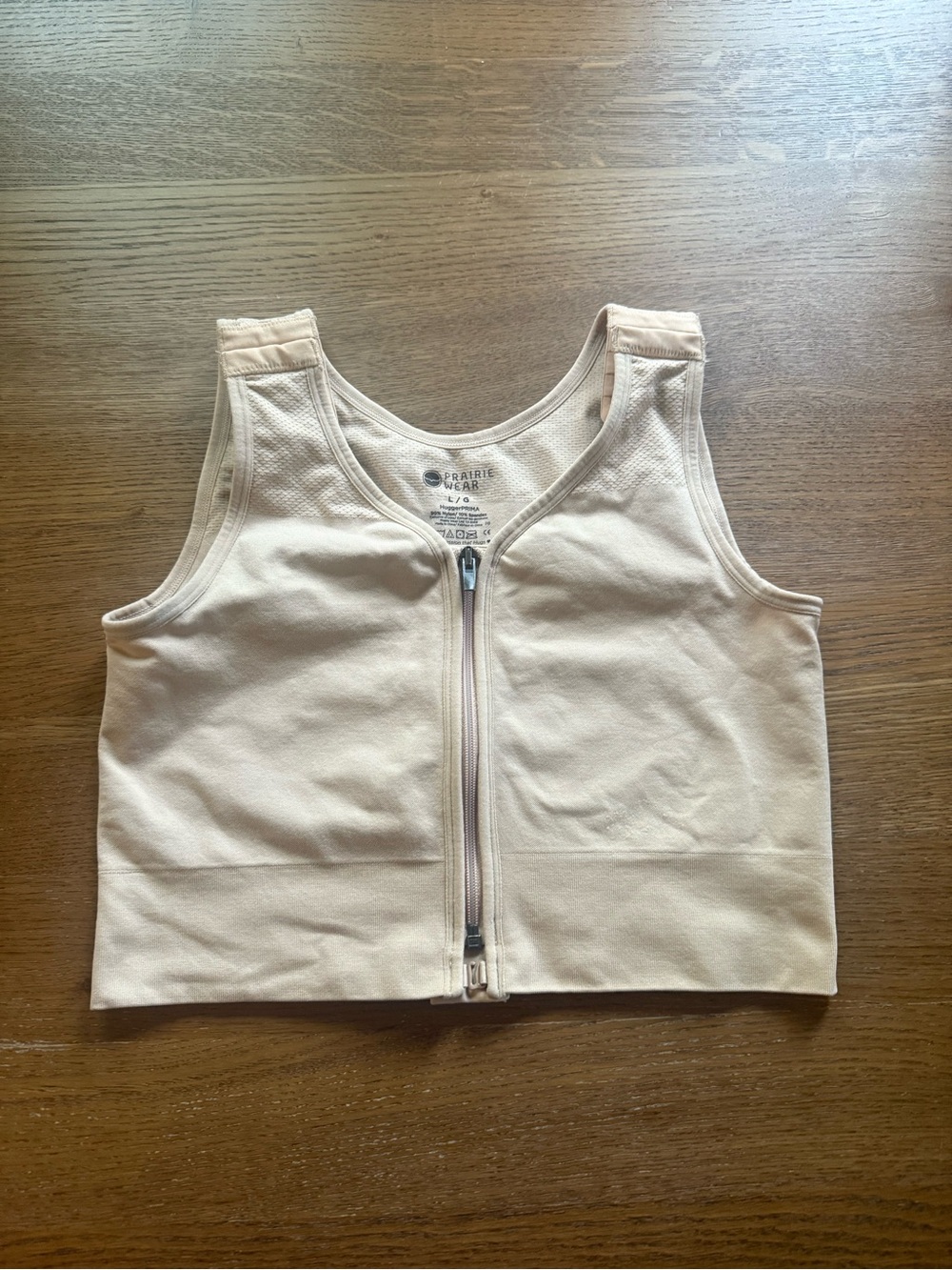 Prairie Wear Hugger Prima Post Surgical Recovery Bra Nude Beige Large - Picture 9 of 11